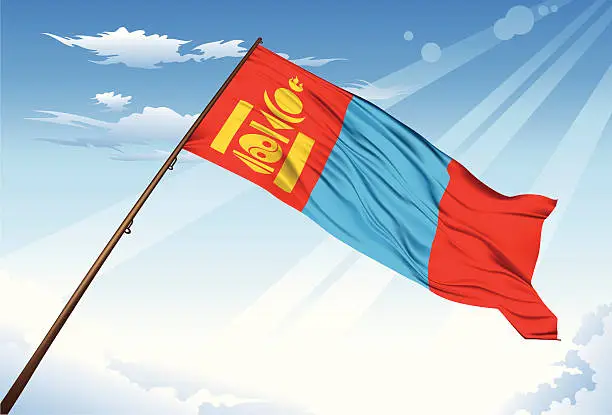 Vector illustration of Mongolia flag