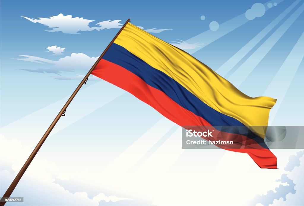 Bandeira da Colômbia - Royalty-free Amarelo arte vetorial