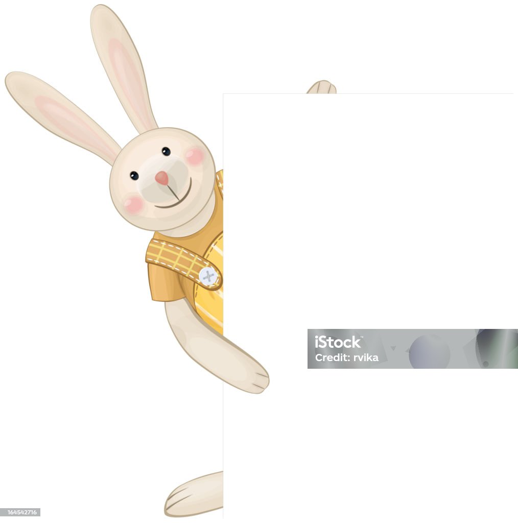 Иллюстрация милый Кролик, скрывающихся от пустым. - Векторная графика Пасхальный Кролик роялти-фри