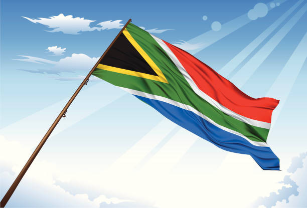 ilustraciones, imágenes clip art, dibujos animados e iconos de stock de bandera de sudáfrica - diminishing perspective travel locations nature business
