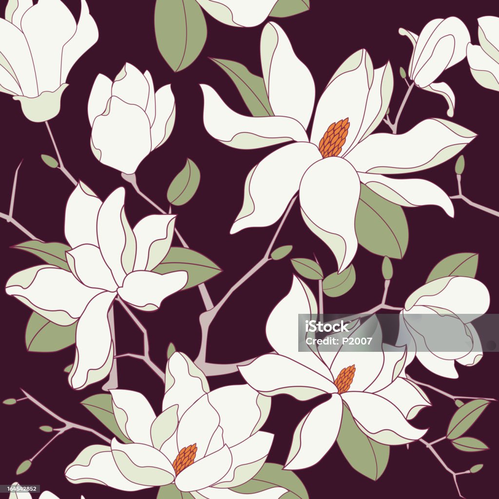 Bezszwowe Magnolia tle - Grafika wektorowa royalty-free (Magnolia)