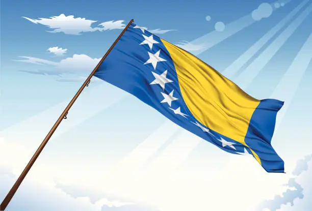 Vector illustration of Bosnia Flag