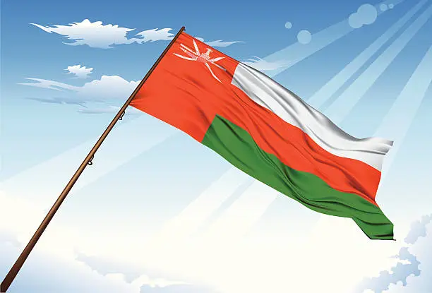 Vector illustration of Oman flag