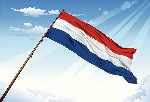 Vector illustration of Holland flag