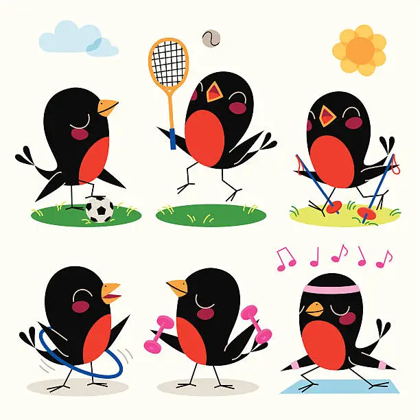 Vector illustration of Birds Sports.