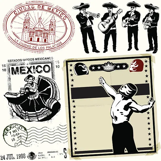 Vector illustration of Destinacion Ye Olde Mexico