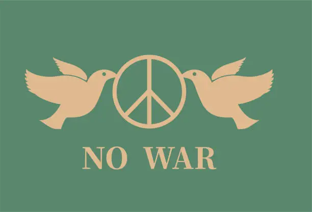 Vector illustration of Peace dove, peace icon, anti war, peace poster.