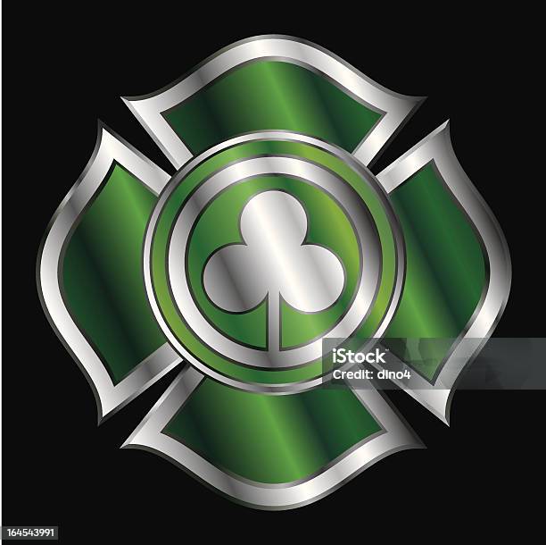 Emblema Do Trevo Bombeiros - Arte vetorial de stock e mais imagens de Conceito - Conceito, Cor prateada, Crachá - Acessório