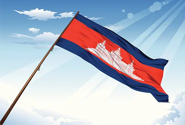 Vector illustration of Cambodia  Flag