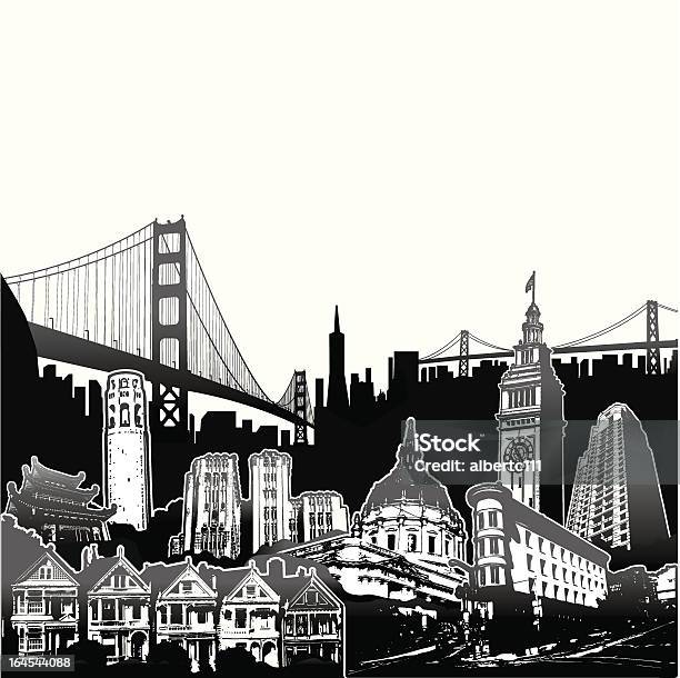 Sf Superscene - Stockowe grafiki wektorowe i więcej obrazów San Francisco - Stan Kalifornia - San Francisco - Stan Kalifornia, Most Golden Gate, Grafika wektorowa