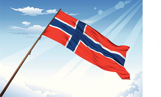 ilustraciones, imágenes clip art, dibujos animados e iconos de stock de bandera noruega - diminishing perspective travel locations nature business