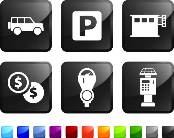 Vector illustration of parking options royalty free vector icon set stickers