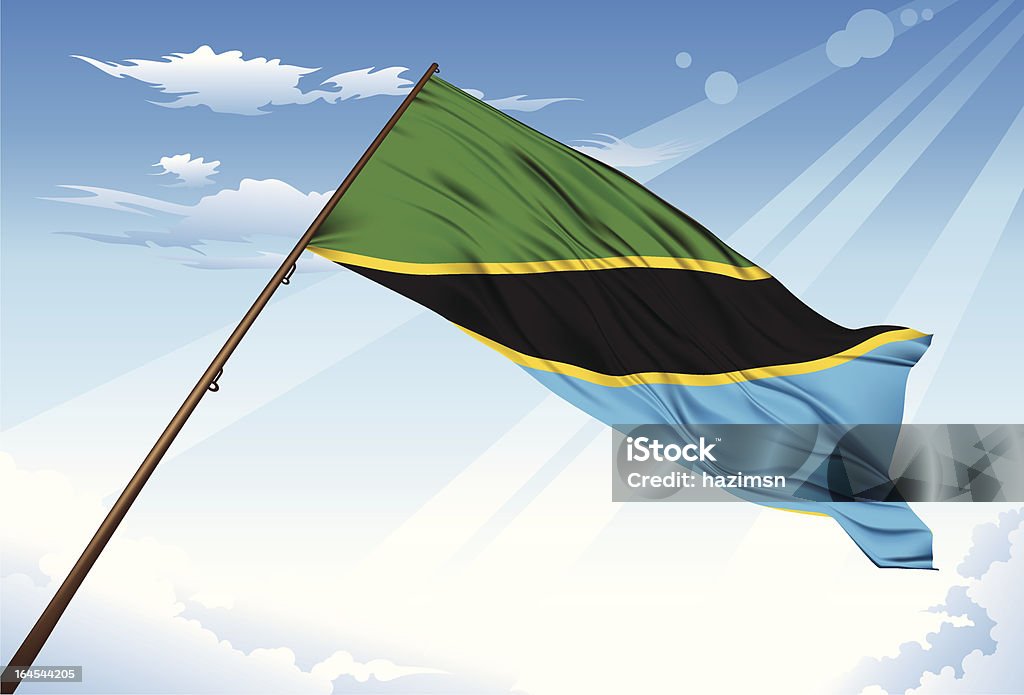 Флаг Танзании - Векторная графика Бизнес роялти-фри