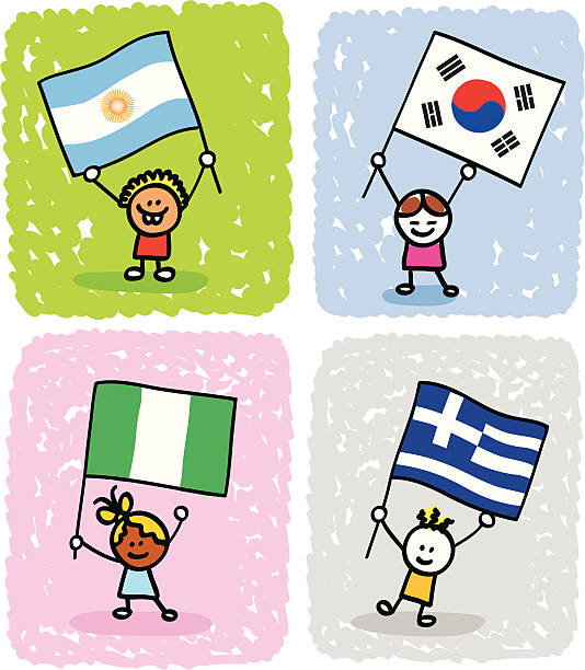 stockillustraties, clipart, cartoons en iconen met group b team fans of south africa world cup 2010 - argentina fans world cup