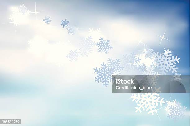 Flocos De Neve De Inverno - Arte vetorial de stock e mais imagens de A nevar - A nevar, Abstrato, Azul