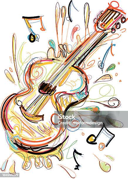 Guitar Arts Stock Illustration - Download Image Now - Musical Note, Music, Art