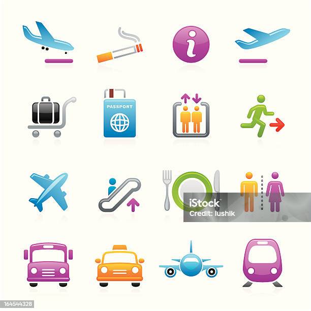 Transporte E Viagens - Arte vetorial de stock e mais imagens de Aeroporto - Aeroporto, Autocarro, Avião