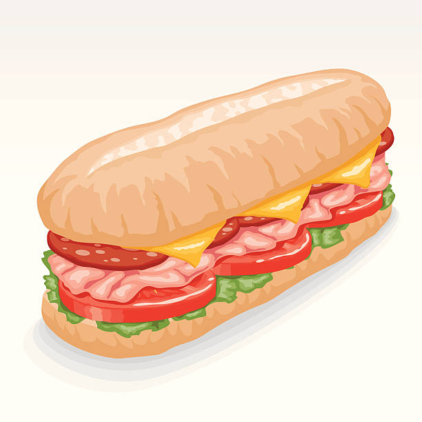 35europrojekt u-boot-sandwich - sandwich submarine sandwich ham bun stock-grafiken, -clipart, -cartoons und -symbole