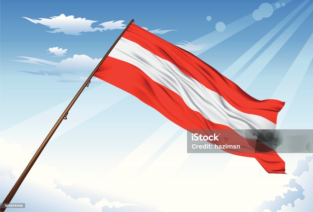 Flagge-Österreich - Lizenzfrei Biegung Vektorgrafik