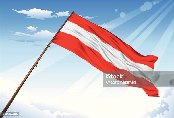 Flaggeösterreich Stock Vektor Art und mehr Bilder von Biegung - Biegung, Bildhintergrund, Blasen