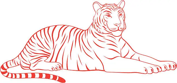 Vector illustration of Year of the Tiger 2010