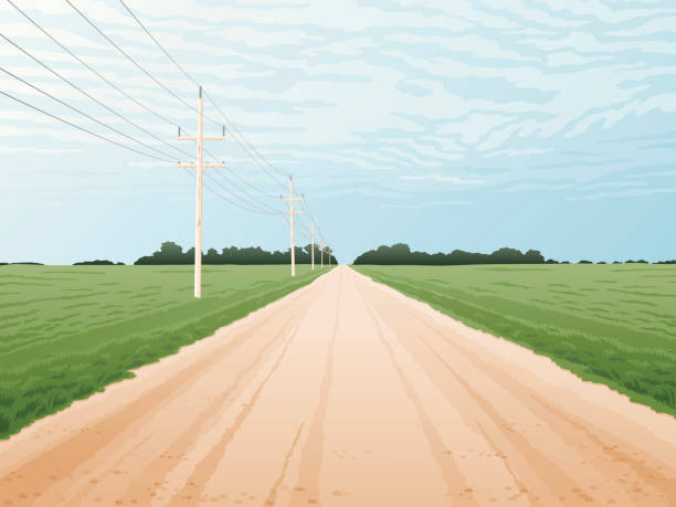 ilustraciones, imágenes clip art, dibujos animados e iconos de stock de carretera de campo - carretera de campo