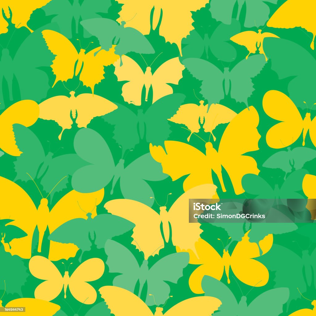 Patrón de mariposa - arte vectorial de Amarillo - Color libre de derechos