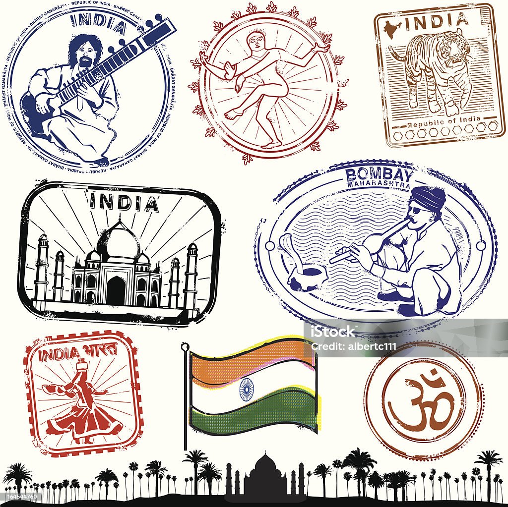 Glorious India collezione - arte vettoriale royalty-free di Timbro