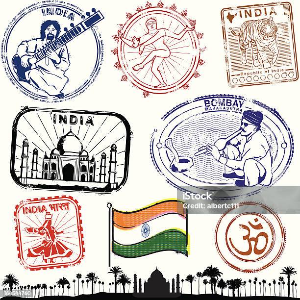 Glorious India Collezione - Immagini vettoriali stock e altre immagini di Timbro - Timbro, India, Francobollo postale