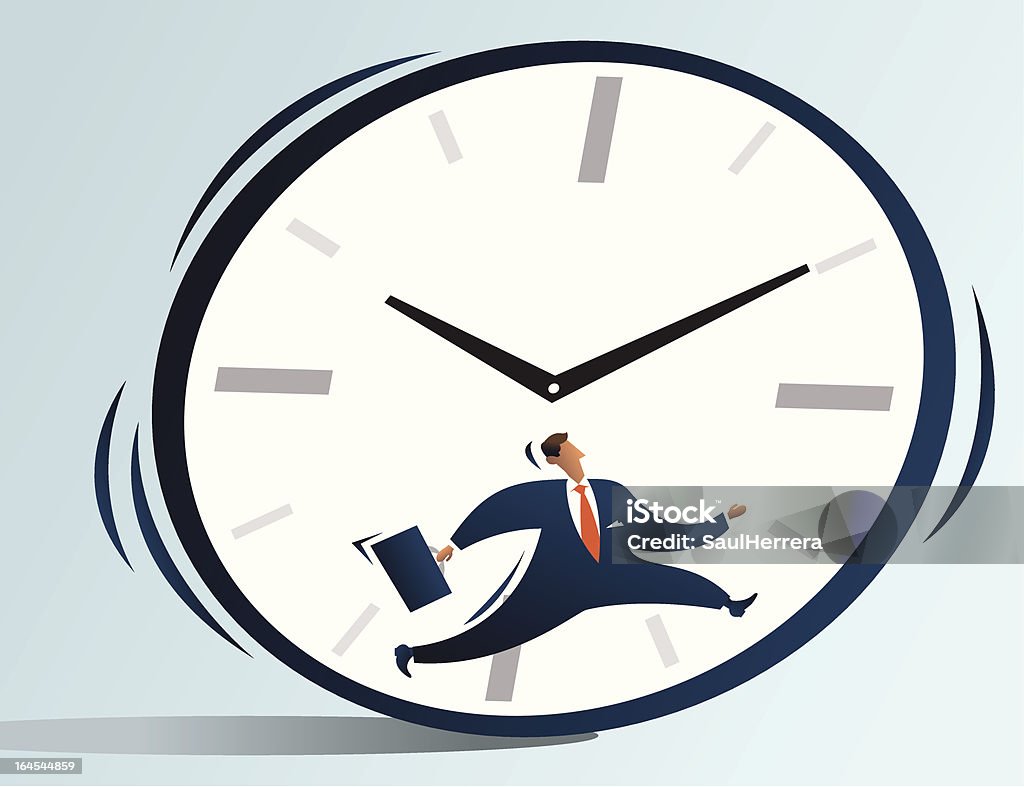 Runing Time Vector Running With The Time Stock Illustration - Download Image Now ...