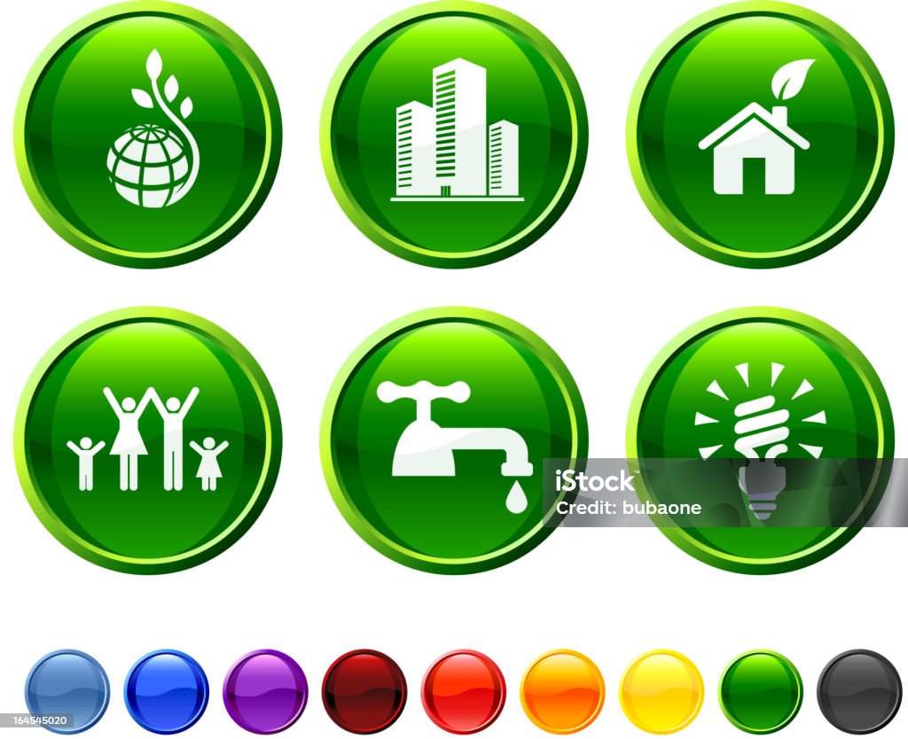 Écologie Ensemble d'icônes vectorielles libres de droits - clipart vectoriel de Alimentation électrique libre de droits