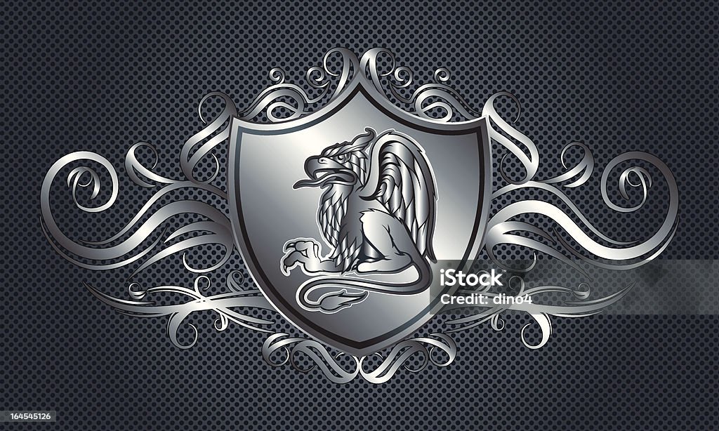 Silver Gryphon Wappen - Lizenzfrei Abzeichen Vektorgrafik