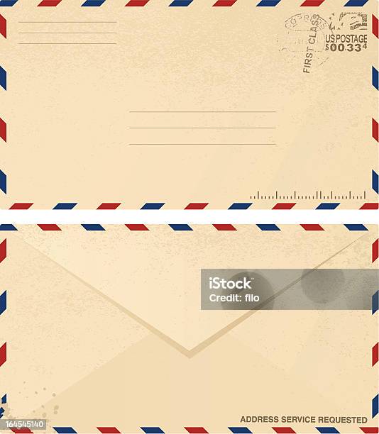 빈티지 봉투 디자인식 봉투에 대한 스톡 벡터 아트 및 기타 이미지 - 봉투, 편지-문서, 후면