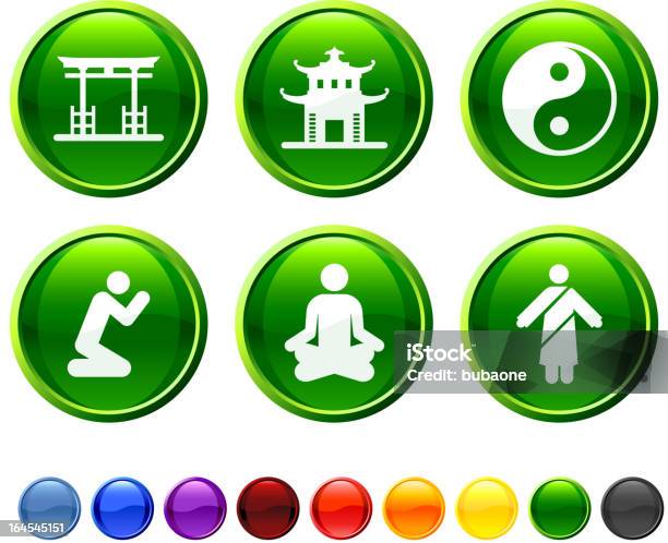 Zen And Buddha Royalty Free Vector Icon Set Stock Illustration - Download Image Now - Architecture, Balance, Blue