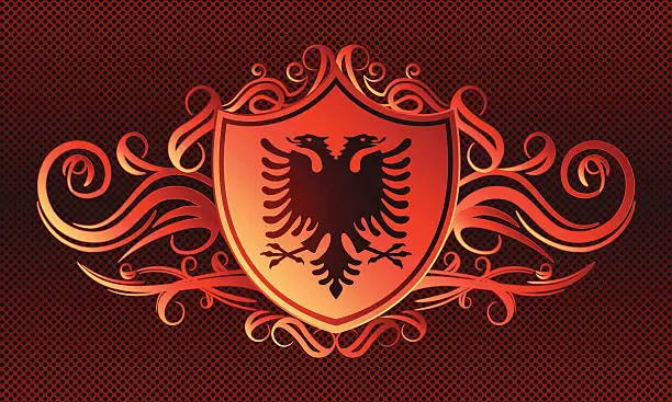 Vector illustration of Albanian Crest