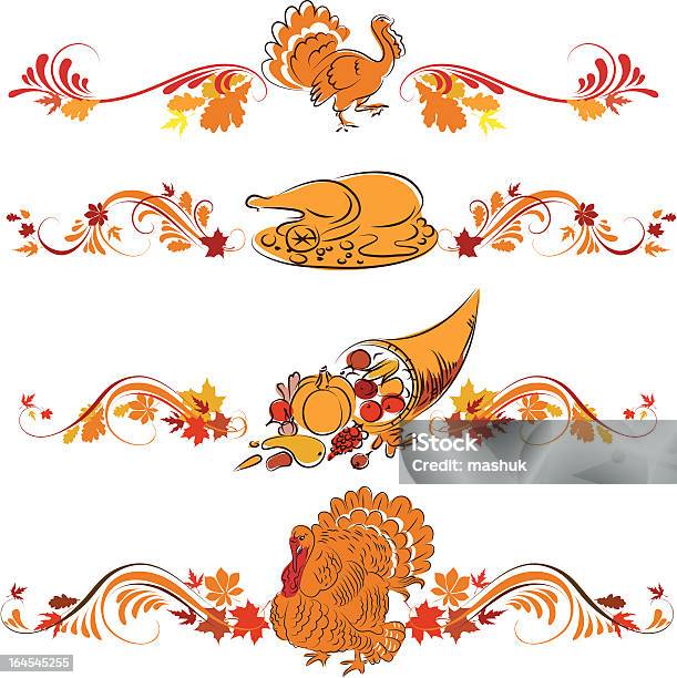 Święto Dziękczynienia Ozdoba - Stockowe grafiki wektorowe i więcej obrazów Dekoracja - Dekoracja, Święto Dziękczynienia, Białe mięso