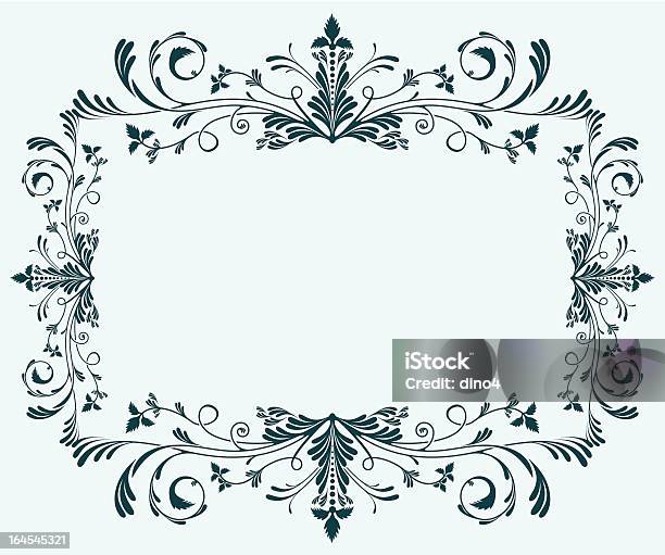 Blue Filigree Frame Stock Illustration - Download Image Now - Antique, Art Nouveau, Backgrounds