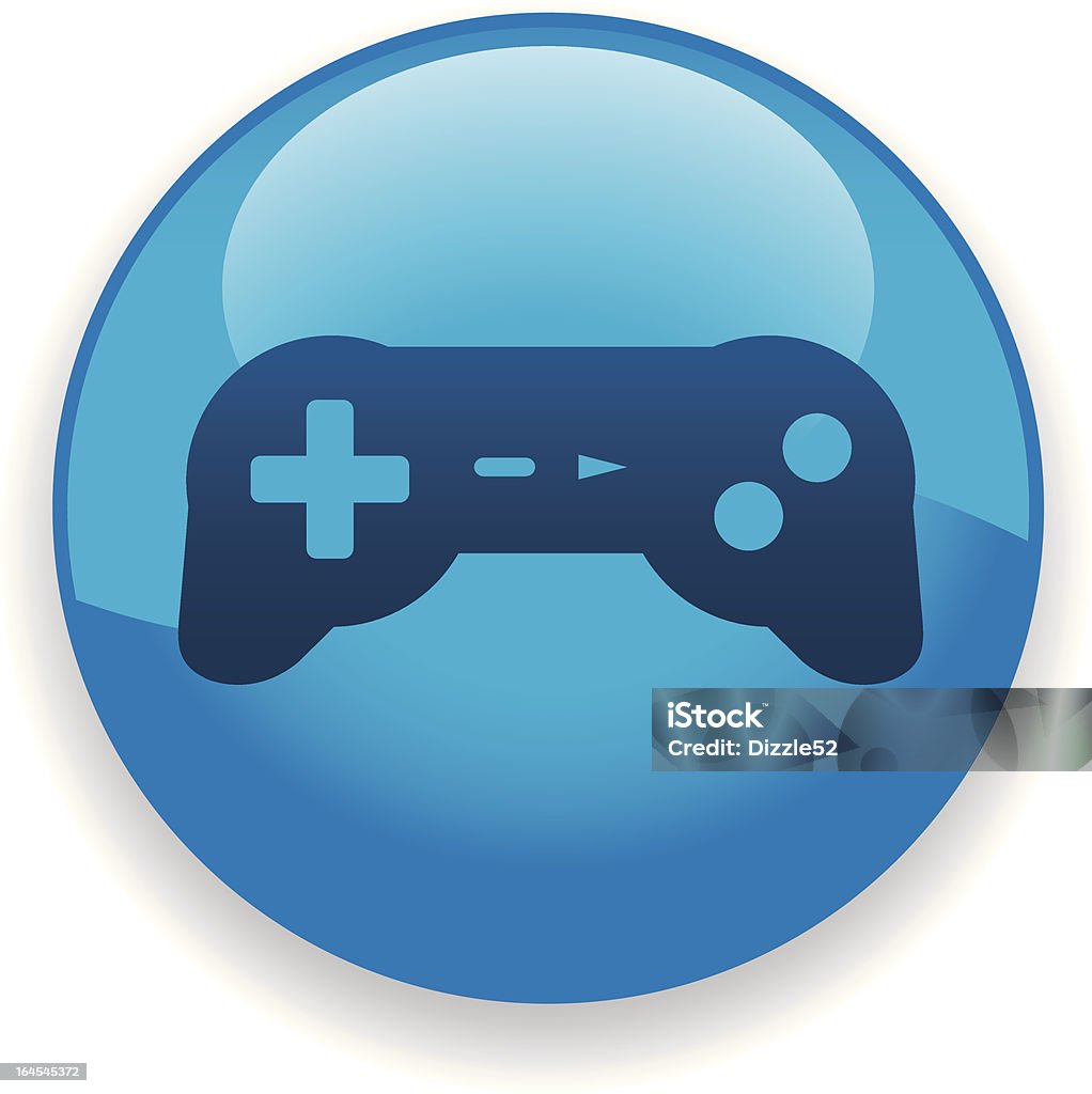 Icono de controlador de videojuegos - arte vectorial de Azul libre de derechos