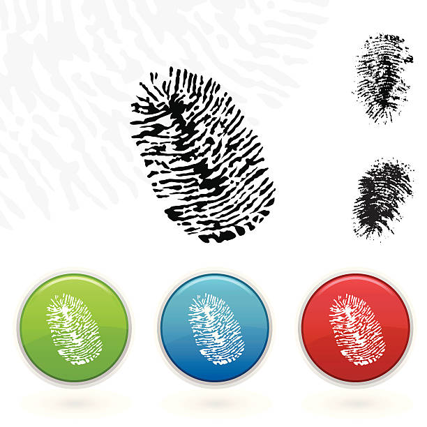 指紋 - fingerprint blue human finger fingermark点のイラスト素材／クリップアート素材／マンガ素材／アイコン素材