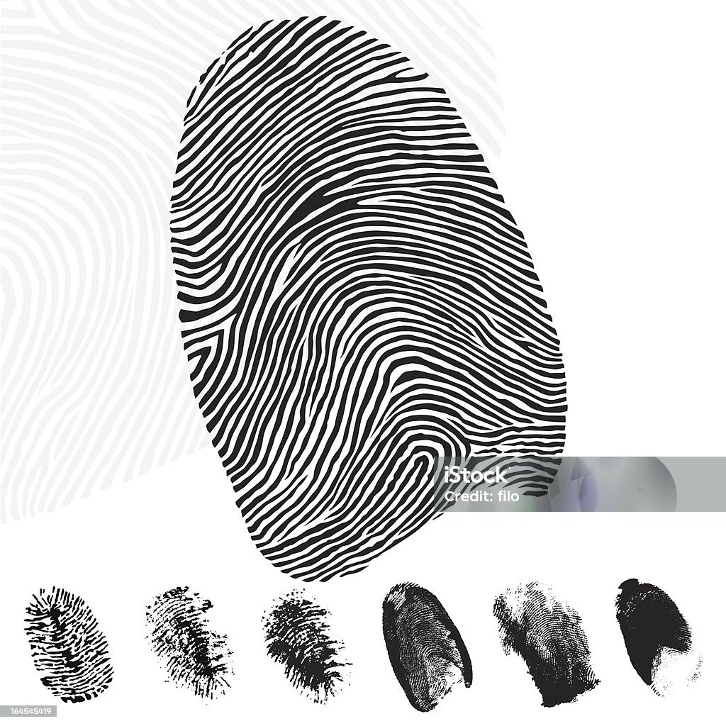 Impronte digitali - arte vettoriale royalty-free di Impronta del pollice