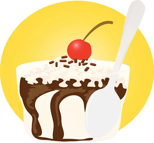 Vector illustration of Chocolate Sundae