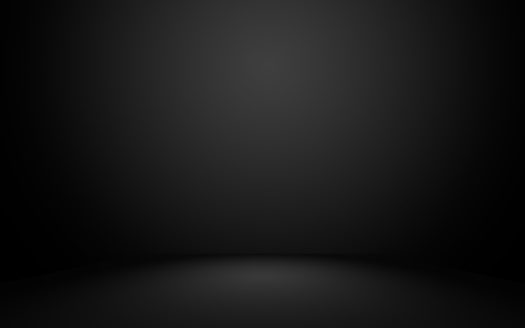 Empty dark black room background. Black gradient texture for display your product