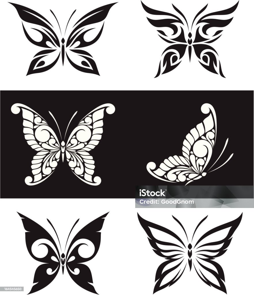 Ensemble de papillons - clipart vectoriel de Papillon libre de droits