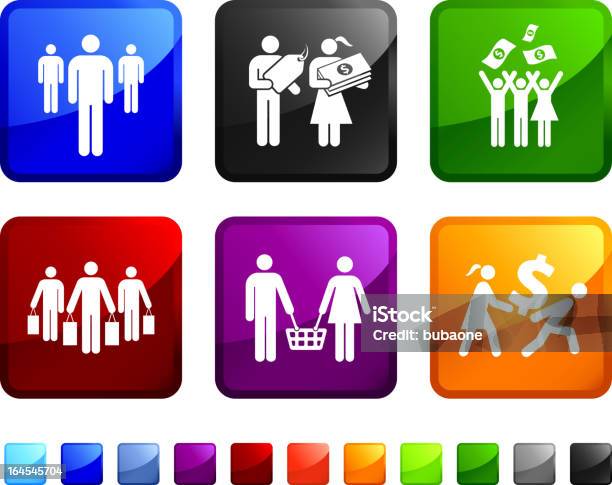 Família Rendimento De Arte Vectorial De Stock Royaltyfree Sobre Vector Conjunto De Ícones - Arte vetorial de stock e mais imagens de Adulto