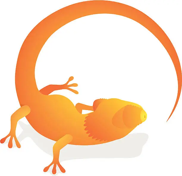 Vector illustration of Orange Chameleon