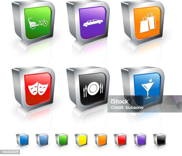 City Fun Royalty Free Vector Icon Set Stock Illustration - Download Image Now - Arts Culture and Entertainment, Blue, Car