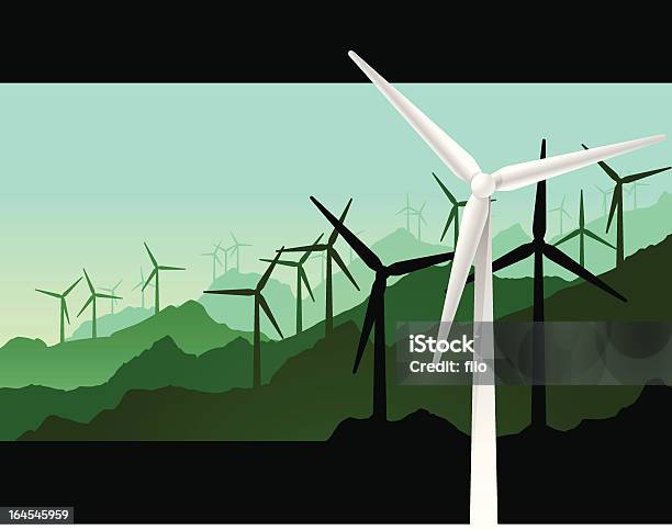 Ilustración de Energía De Viento y más Vectores Libres de Derechos de Energía sostenible - Energía sostenible, Silueta, Aerogenerador