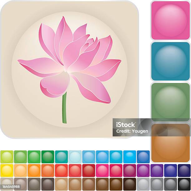 Vector Design Of A Pink Lotus Flower With Many Color Options Stock Illustration - Download Image Now