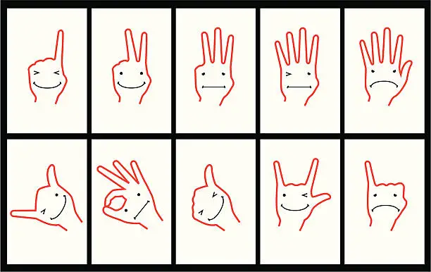 Vector illustration of Hand Sign Collection