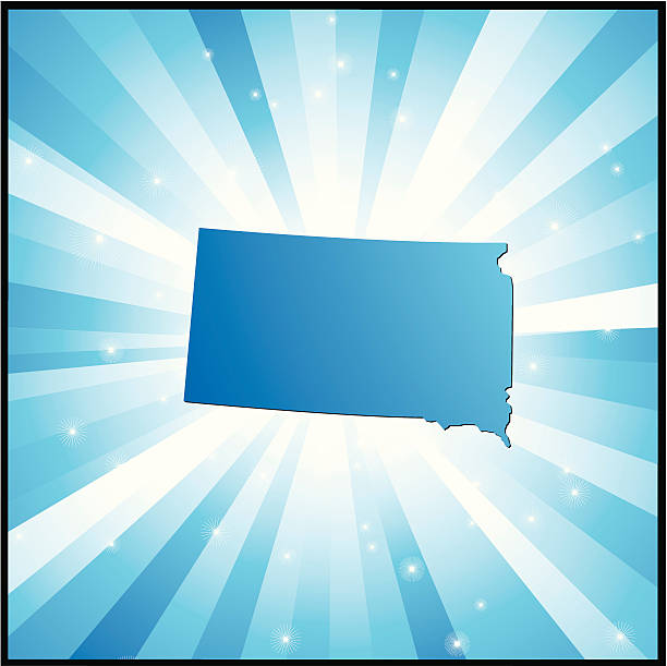 Blue South Dakota vector art illustration
